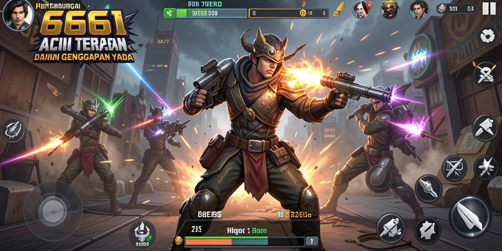 Screenshot menampilkan pertarungan intens dalam 666I