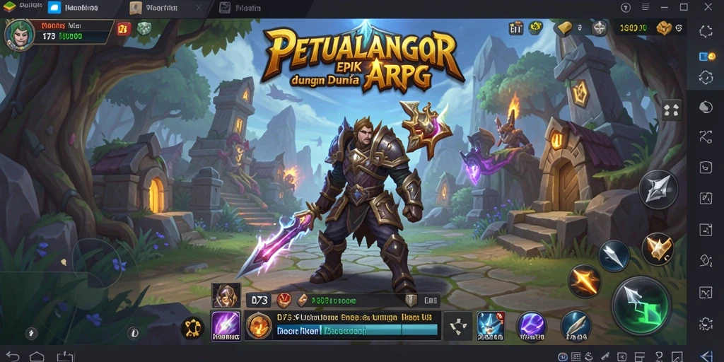 Tampilan menakjubkan dari karakter D73 dalam aksi pertempuran ARPG.