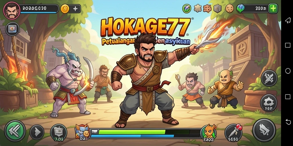 Tampilan gameplay HOKAGE77 dengan aksi ninja yang seru.