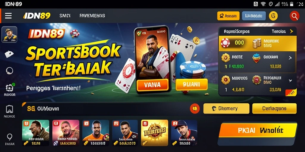 Tampilan permainan Sportsbook yang menarik dan interaktif di IDN89.