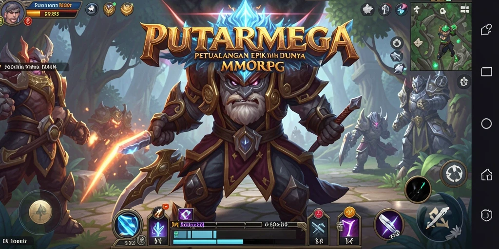 Screenshot gameplay PUTARMEGA yang menampilkan pertarungan epik dan eksplorasi dunia.