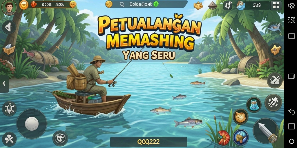 Tampilan gameplay QQ222 dengan aksi memancing yang mendebarkan.