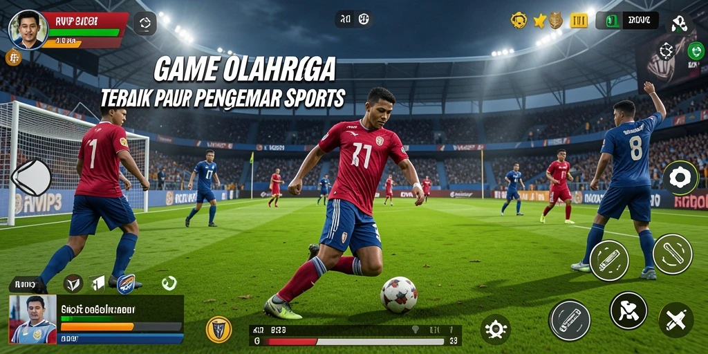 Tampilan gameplay menarik dari RVIP3 yang menunjukkan aksi olahraga.