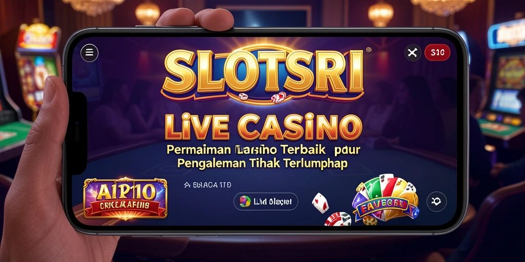 Screenshot gameplay menampilkan dealer live yang berinteraksi dengan pemain.