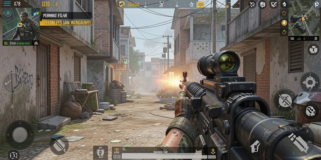 Tampilan gameplay intens saat bertempur dalam X78.